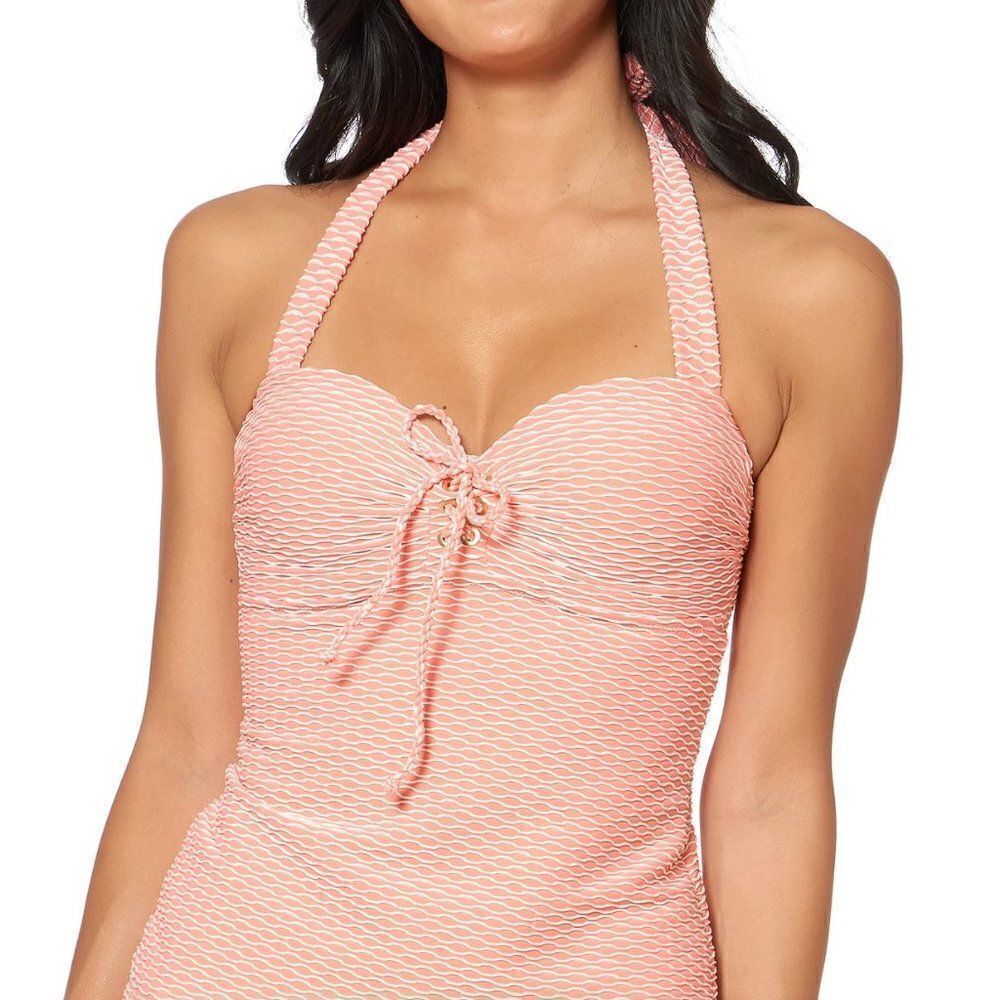 Jessica Simpson Twiggy Stripe Textured Tankini Top